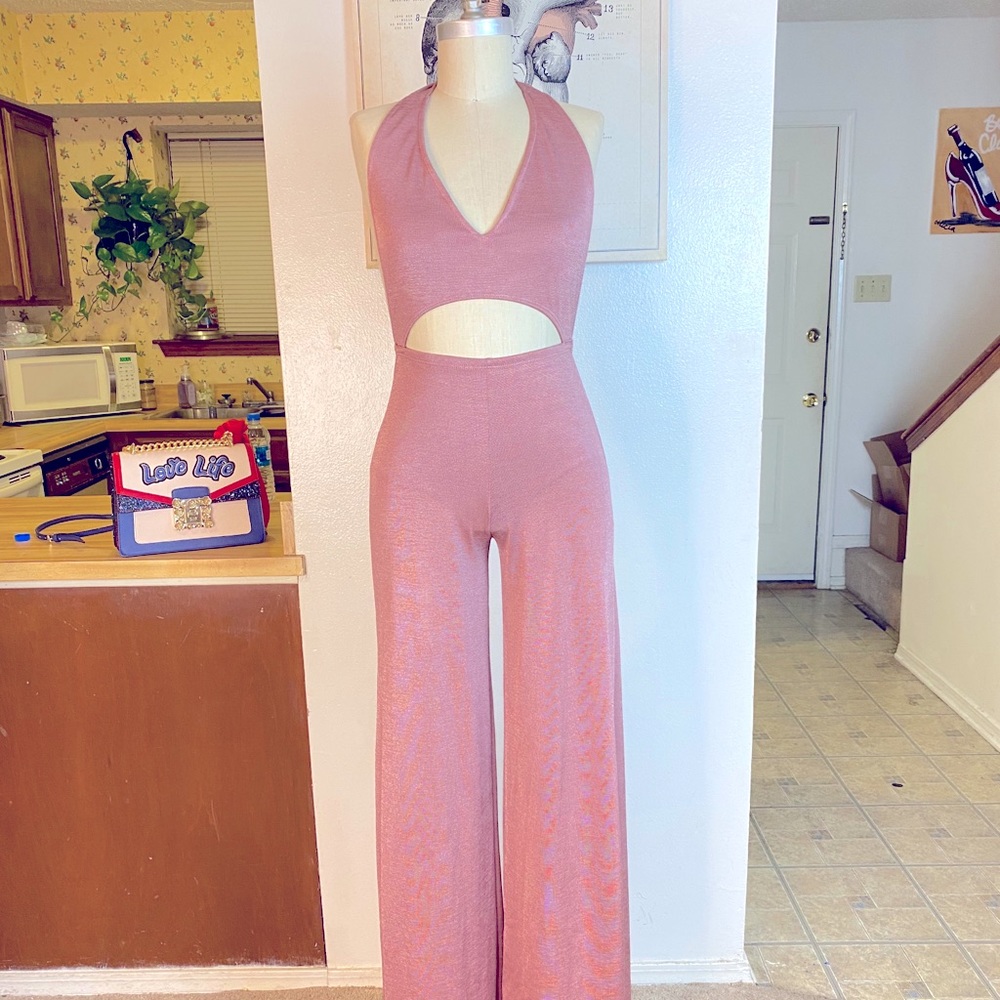 Meek pink cut out jumpsuit.
